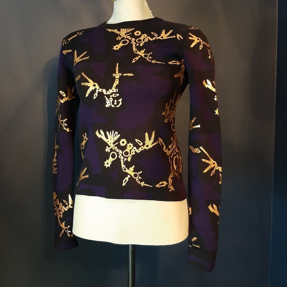 Kenzo paris gold and purple sweater